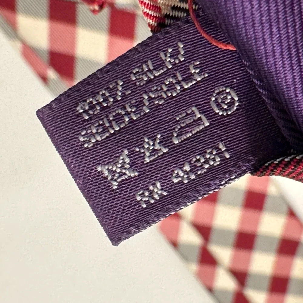 Ralph Lauren Purple Label Tie Plaid Luxury 100% Silk England Necktie Old Money‎